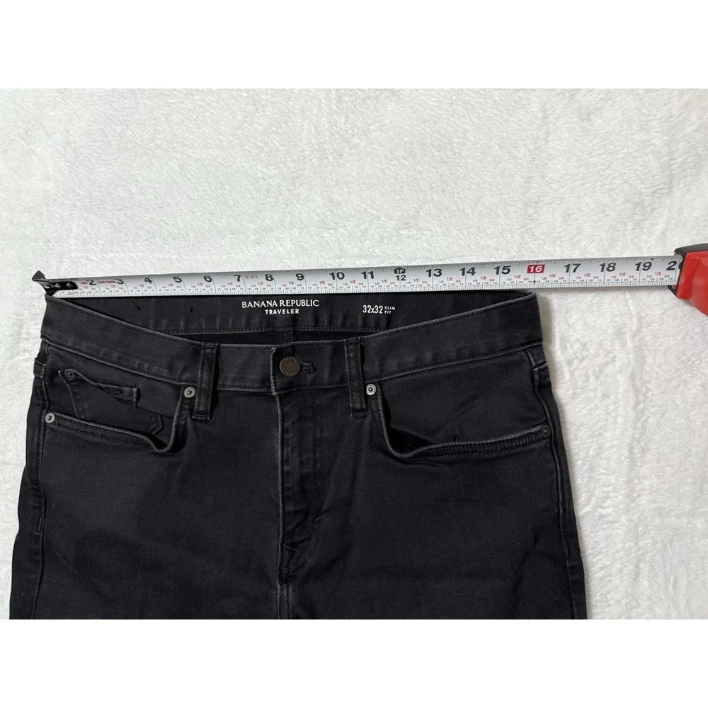 Banana Republic Traveler Jeans Mens 32x31 Black‎ Slim Tapered Stretch